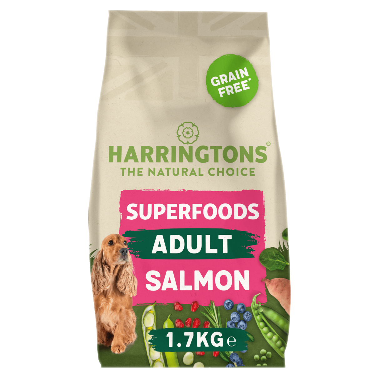 Harringtons Superfoods Grain-Free Dry Adult Dog Food Salmon & Vegetables 1.7kg