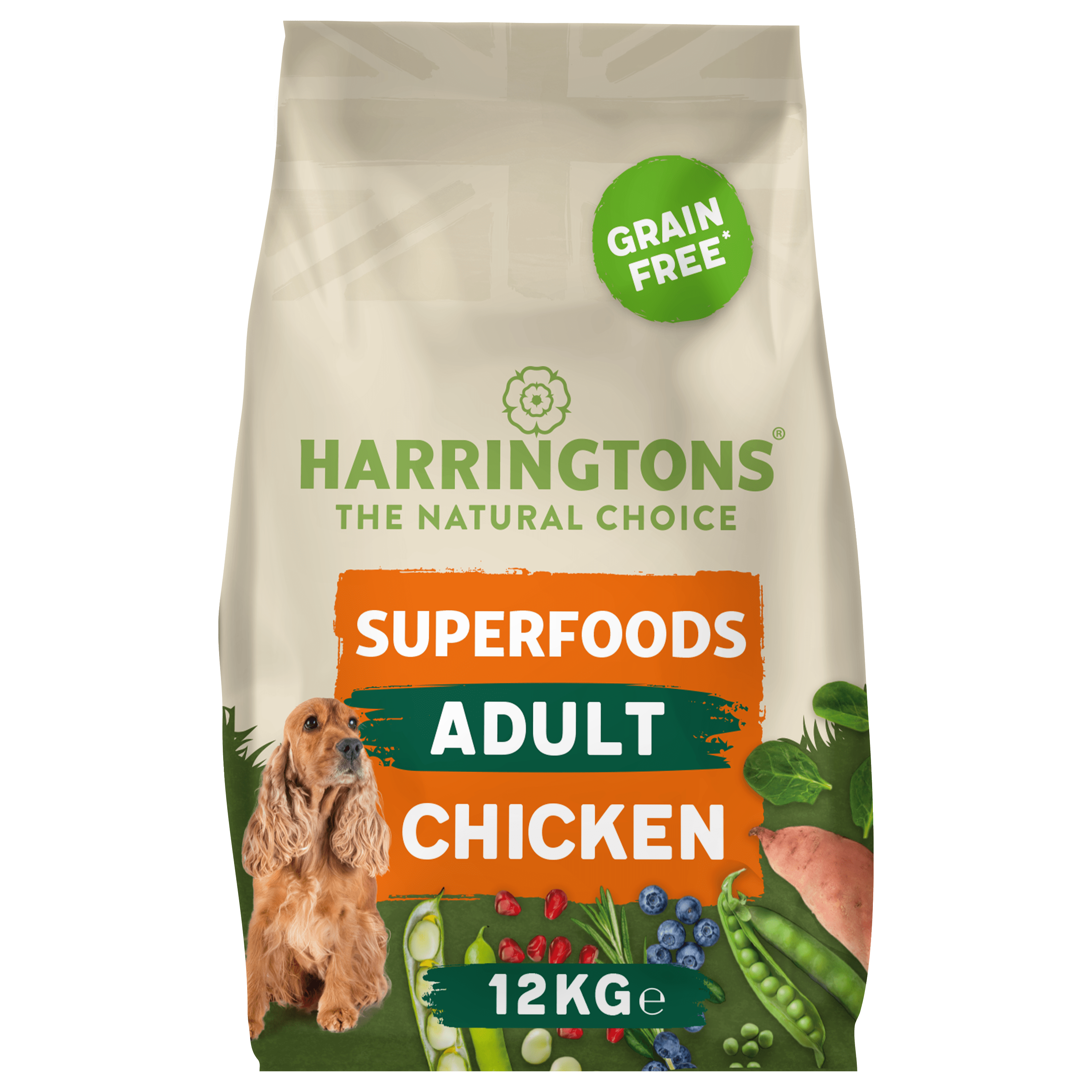 Harringtons Superfoods Grain-Free Dry Adult Dog Food Chicken & Vegetables 12kg