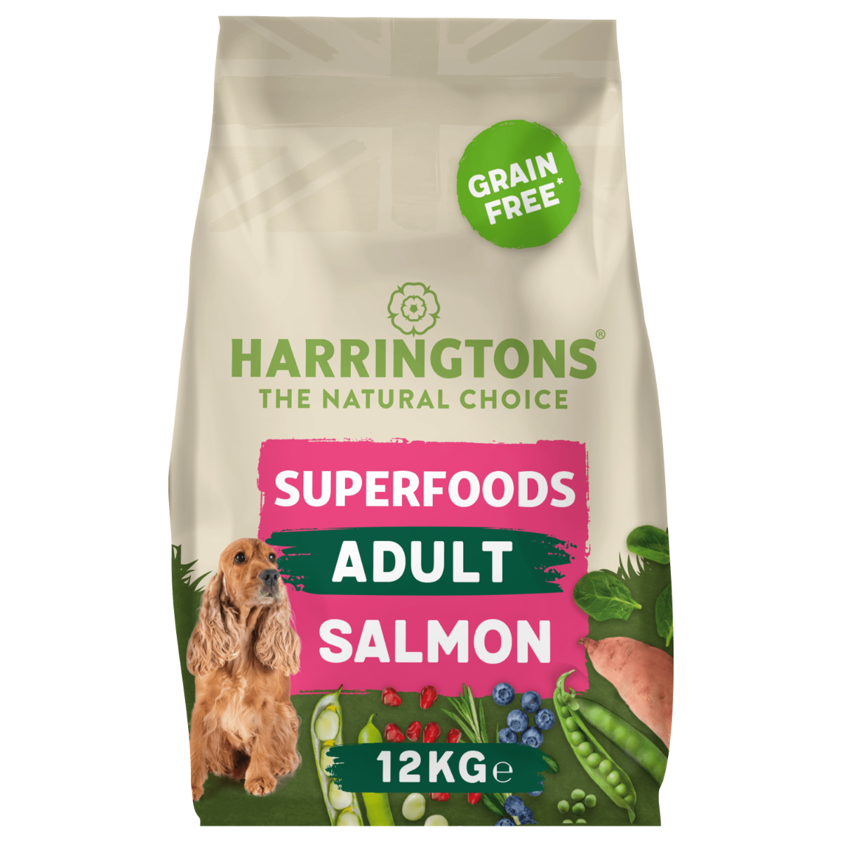 Harringtons Superfoods Grain-Free Dry Adult Dog Food Salmon & Vegetables 12kg
