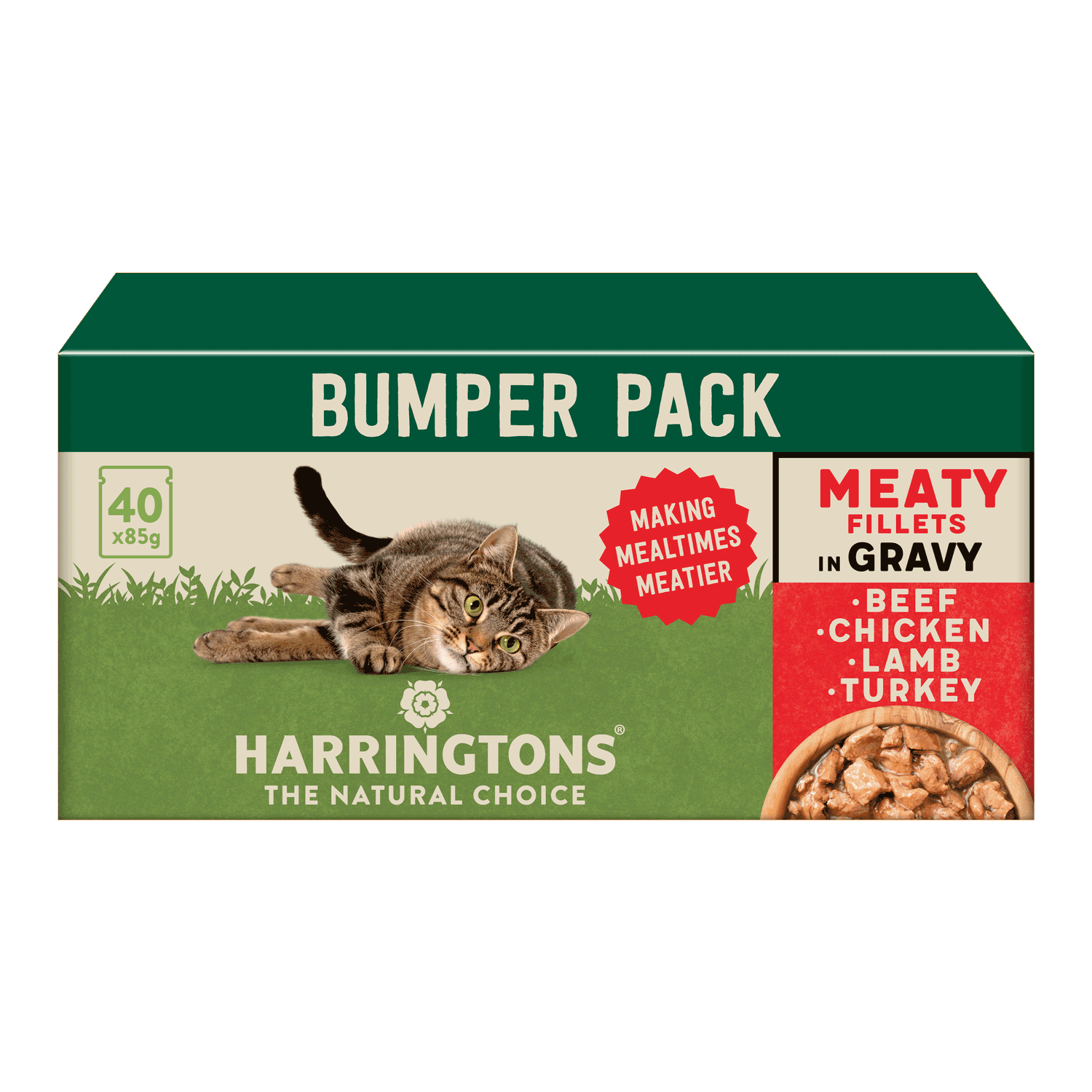 Complete Grain-Free Adult Meaty Selection in Gravy Wet Cat Food Bumper Pack 40x85g