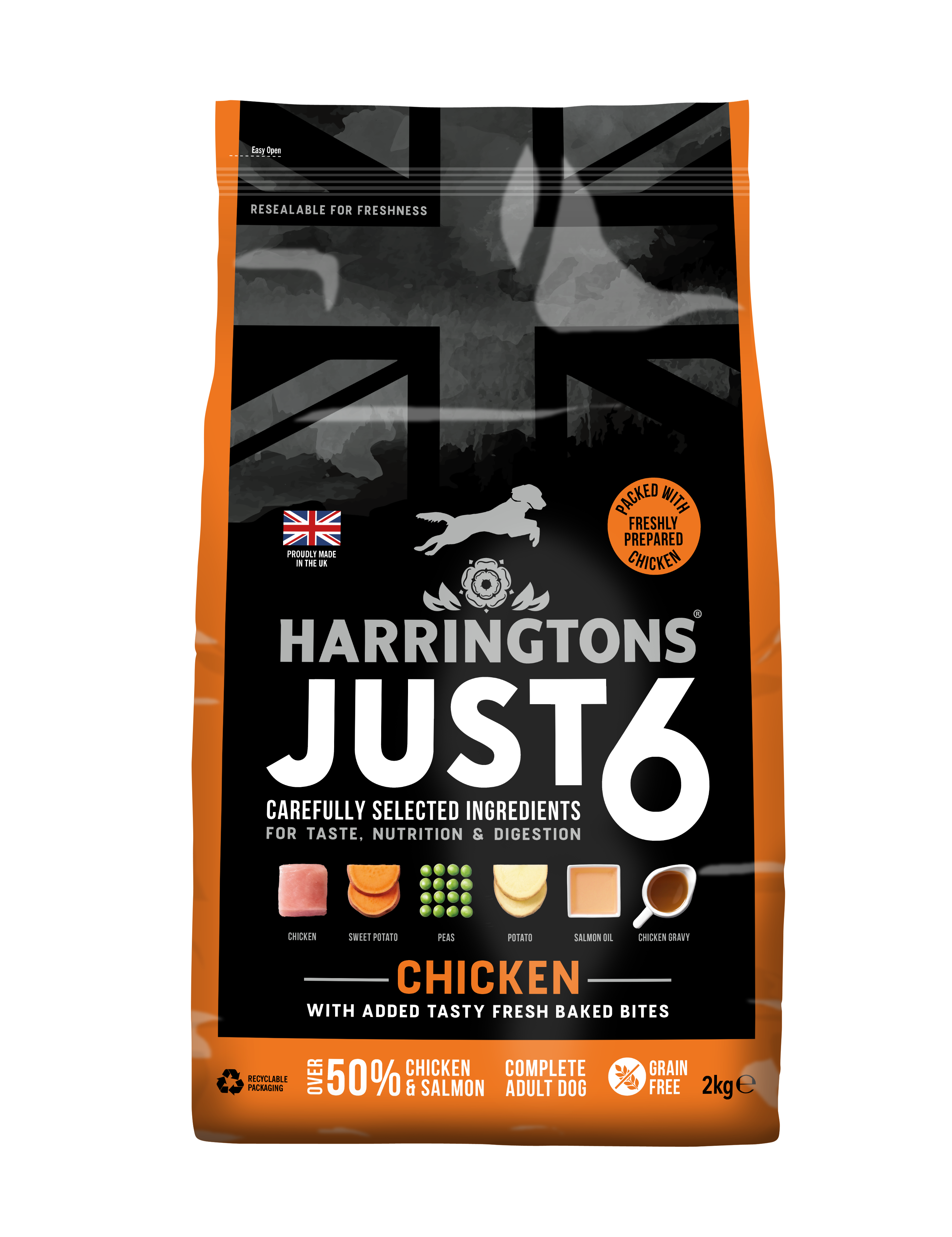 Just 6 Chicken & Vegetables Dry Dog Food 2kg