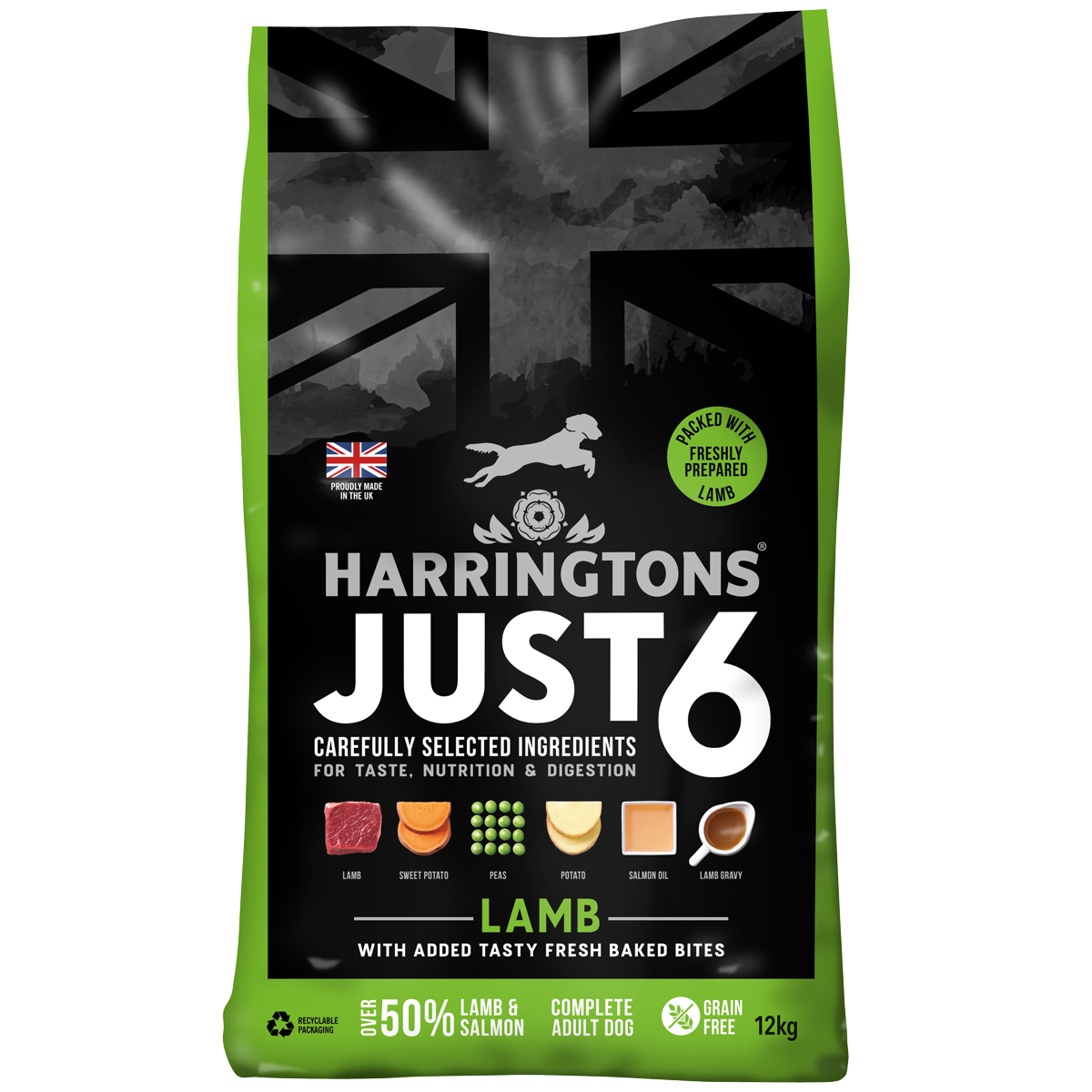Just 6 Lamb & Vegetables Dry Dog Food 12kg