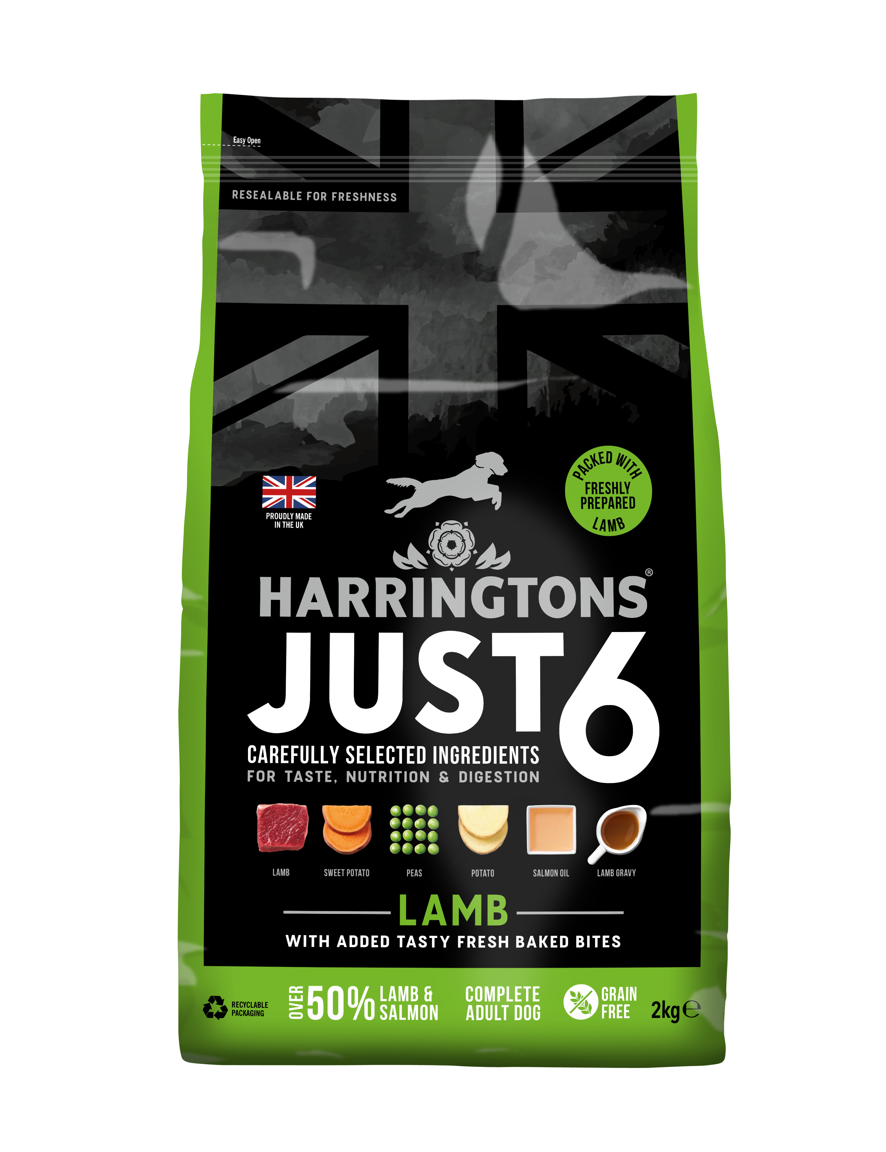 Just 6 Lamb & Vegetables Dry Dog Food 2kg
