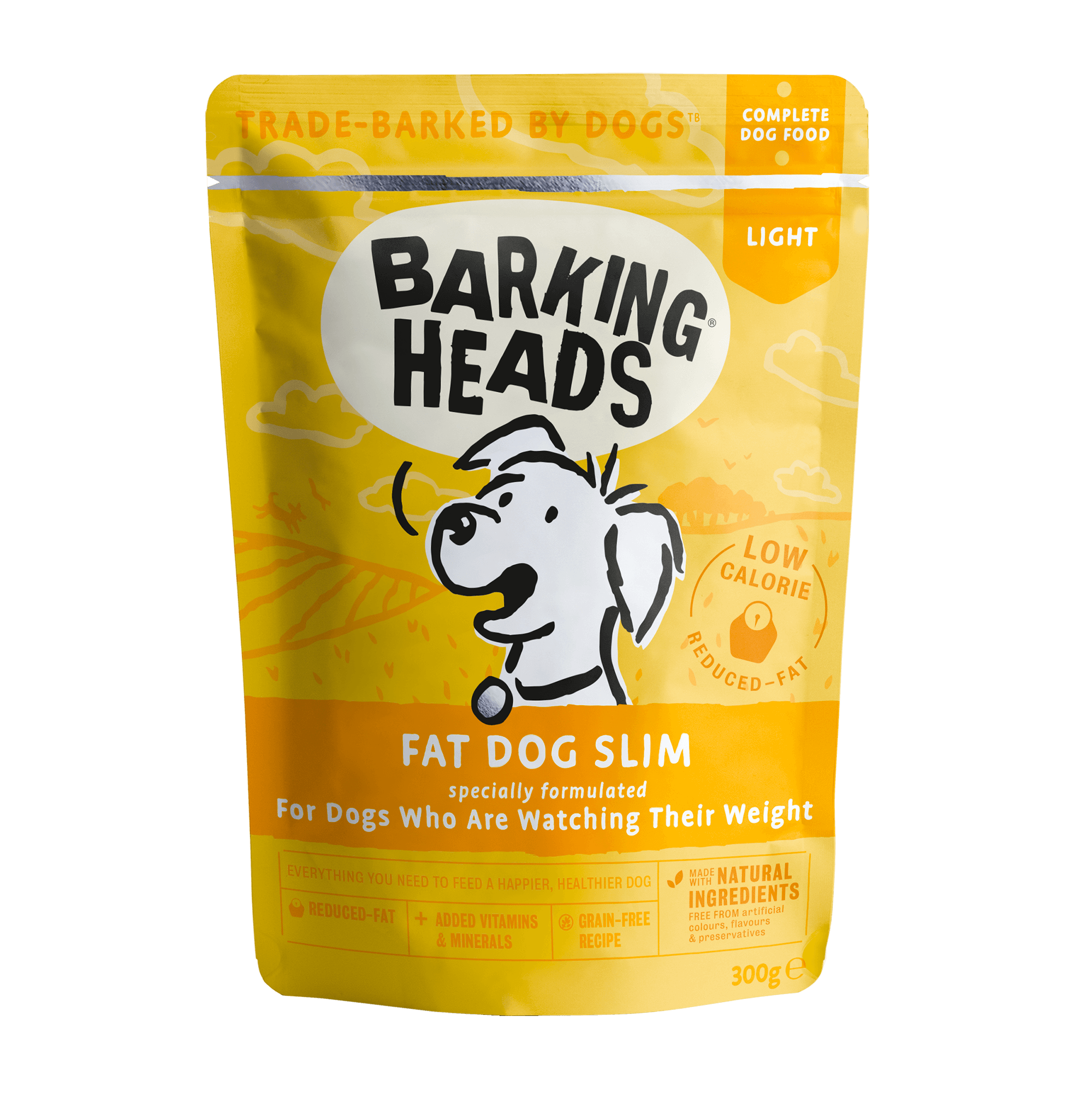barking heads fat dog slim pouch front of pack