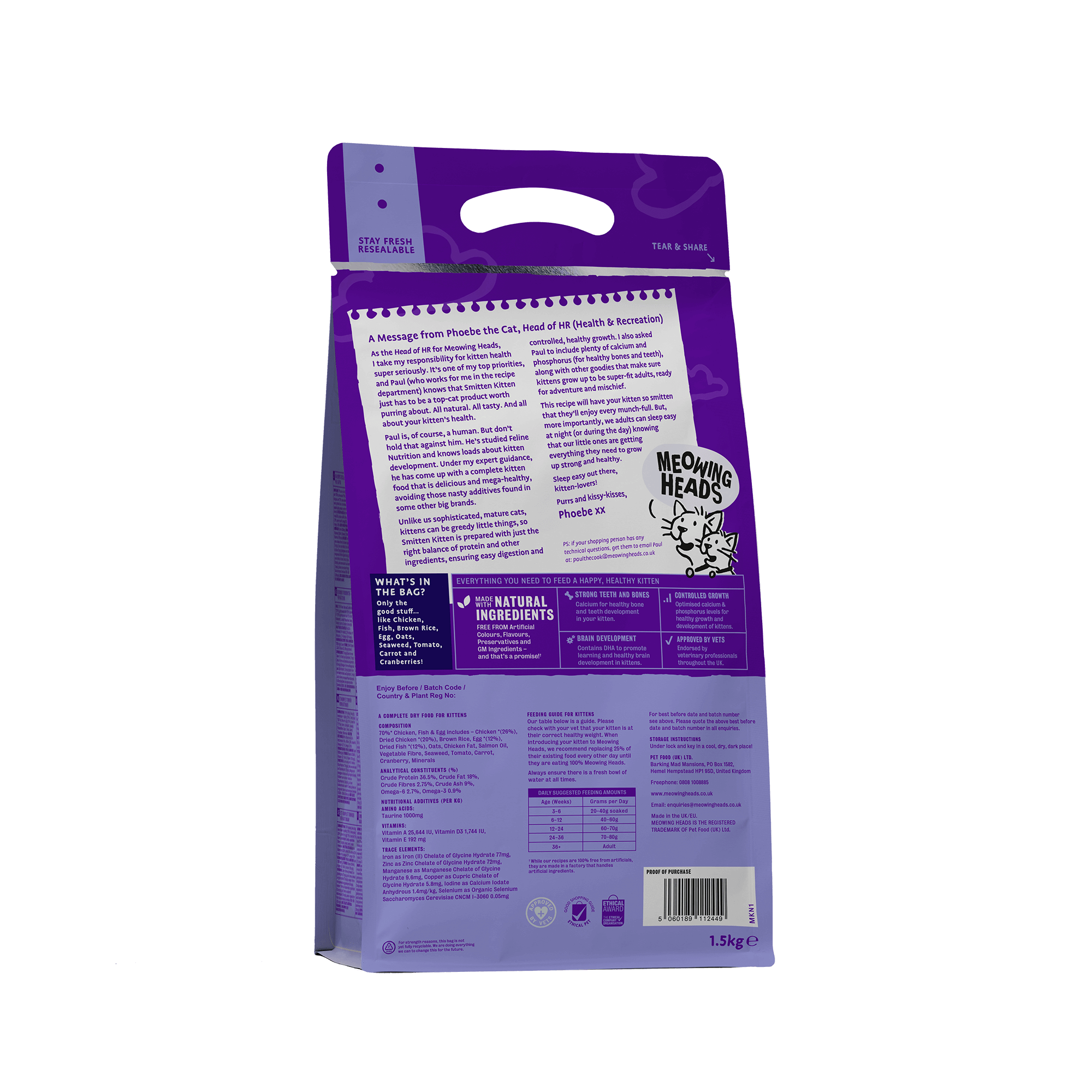 Smitten Kitten - Dry Food front of pack